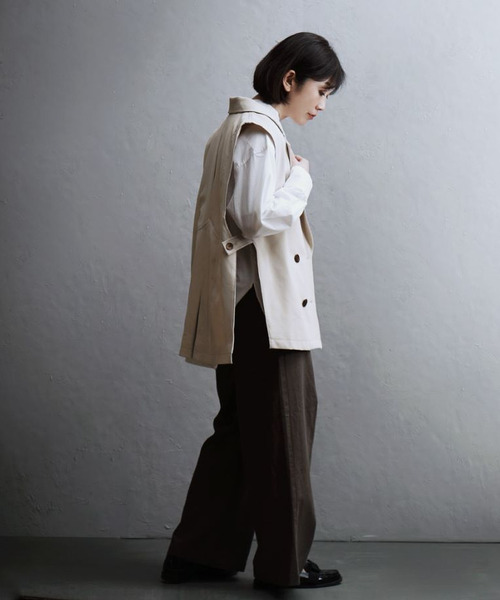 apartment department（アパートメントデパートメント）の「カルゼテーラーデザイン タックベスト（ベスト・レディース・アイボリー・フリー）」の11枚目の写真