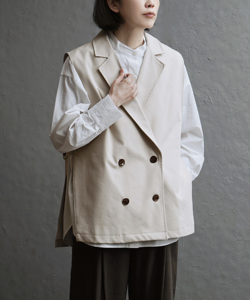 apartment department（アパートメントデパートメント）の「カルゼテーラーデザイン タックベスト（ベスト・レディース・アイボリー・フリー）」の9枚目の写真