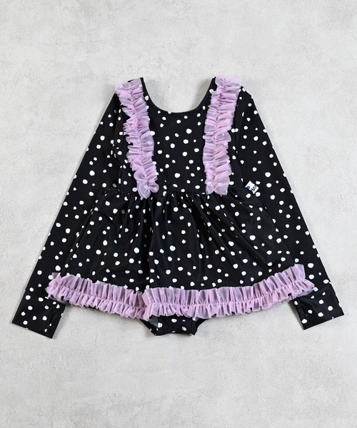 MARKEY'S(マーキーズ)の「【UVカット/水着】チュールフリル長袖ワンピース(水着・キッズ・ブラック/グレー・140/130/120/110/100/90)」の13枚目の写真