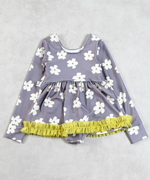 MARKEY'S(マーキーズ)の「【UVカット/水着】チュールフリル長袖ワンピース(水着・キッズ・ブラック/グレー・140/130/120/110/100/90)」の4枚目の写真