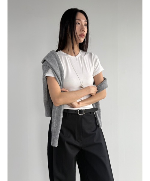 Didot.showroom（ディドット ショールーム）の「【DIDOT.】2サイズ展開｜オリジナルラウンドT（Tシャツ/カットソー・レディース・ブラック/アイボリー/レッド/グレー/ベージュ・S/M）」の20枚目の写真