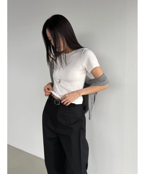 Didot.showroom（ディドット ショールーム）の「【DIDOT.】2サイズ展開｜オリジナルラウンドT（Tシャツ/カットソー・レディース・ブラック/アイボリー/レッド/グレー/ベージュ・S/M）」の21枚目の写真