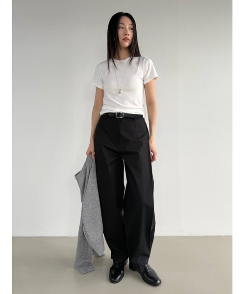 Didot.showroom（ディドット ショールーム）の「【DIDOT.】2サイズ展開｜オリジナルラウンドT（Tシャツ/カットソー・レディース・ブラック/アイボリー/レッド/グレー/ベージュ・S/M）」の22枚目の写真