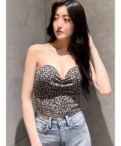 GYDA（ジェイダ）の「leopard printベアビスチェ（チューブトップ・レディース・ブラック・FREE）」の3枚目の写真