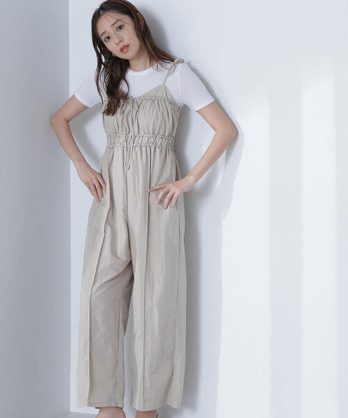 NATURAL BEAUTY BASIC（ナチュラルビューティーベーシック）の「【THINK BEAUTY】【麻亜里さんコラボ】タフタオールインワン（つなぎ/オールインワン・レディース・ベージュ/ネイビー・FREE）」の15枚目の写真