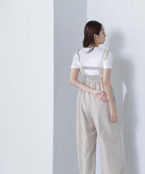 NATURAL BEAUTY BASIC（ナチュラルビューティーベーシック）の「【THINK BEAUTY】【麻亜里さんコラボ】タフタオールインワン（つなぎ/オールインワン・レディース・ベージュ/ネイビー・FREE）」の19枚目の写真