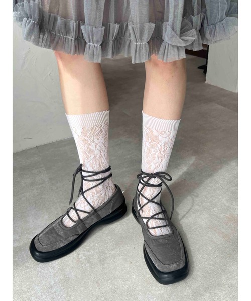 PHILLY（フィリー）の「レースハイソックス（ソックス/靴下・レディース・ホワイト/ブラック・FREE）」の3枚目の写真