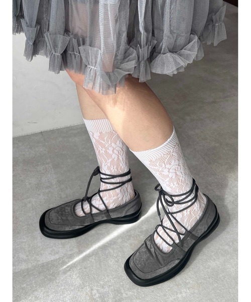 PHILLY（フィリー）の「レースハイソックス（ソックス/靴下・レディース・ホワイト/ブラック・FREE）」の4枚目の写真