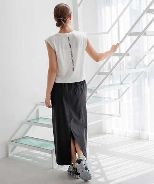 HEREIAM（ヘレイアム）の「【HEREIAM】接触冷感&イージーケア/COOLマテリアルスカート（スカート・レディース・ベージュ/ブラック・SMALL/MEDIUM）」の6枚目の写真