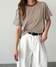 CANAL JEAN（キャナルジーン）の「El mar　ボーダーリンガーTシャツ（Tシャツ/カットソー・レディース）」