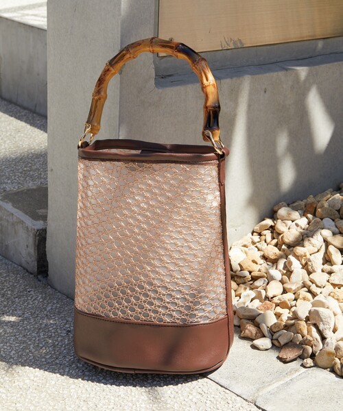 限定値下げ★GUCCI メッシュバッグ バンブーハンドル セール】限定展開 バンブー ハンドル メッシュ バッグ