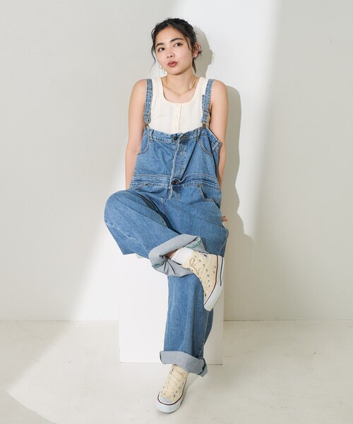 FREAK'S STORE（フリークスストア）の「針抜きフライスヘンリータンクトップ（タンクトップ・レディース・オフホワイト/ピンク/ネイビー/チャコールグレー・ﾌﾘ-）」の6枚目の写真