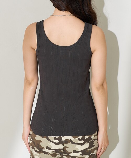 FREAK'S STORE（フリークスストア）の「針抜きフライスヘンリータンクトップ（タンクトップ・レディース・オフホワイト/ピンク/ネイビー/チャコールグレー・ﾌﾘ-）」の18枚目の写真