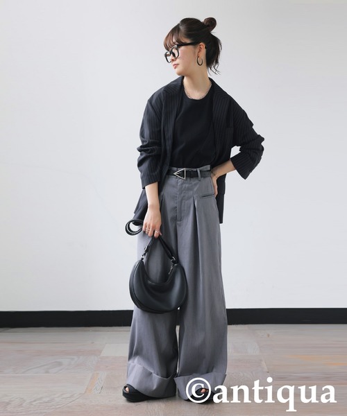 antiqua(アンティカ)の「本革 三角バックルベルト(ベルト・レディース・ゴールド系その他/シルバー×ブラック・フリー)」の12枚目の写真