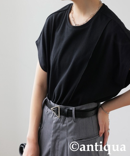 antiqua(アンティカ)の「本革 三角バックルベルト(ベルト・レディース・ゴールド系その他/シルバー×ブラック・フリー)」の13枚目の写真