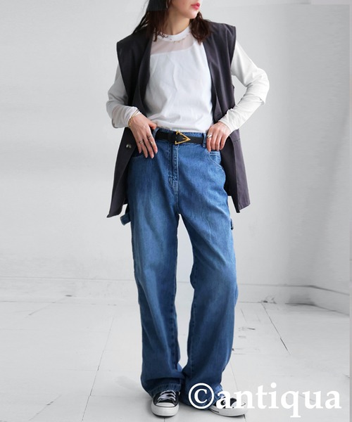 antiqua(アンティカ)の「本革 三角バックルベルト(ベルト・レディース・ゴールド系その他/シルバー×ブラック・フリー)」の3枚目の写真