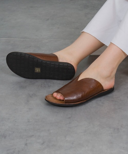 BRADOR ダークブラウン レザー サンダル　新品未使用 楽天市場】【期間限定30%OFF】BRADOR [ブラドール]スリット
