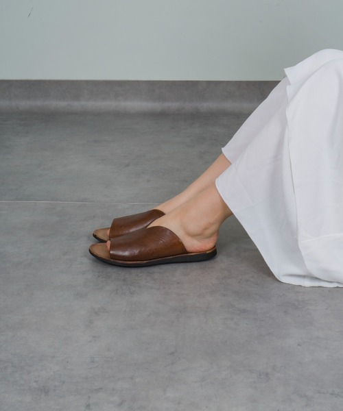 BRADOR ダークブラウン サンダル 41 BRADOR（ブラドール）の「BRADOR/ブラドール LEATHER SANDALS