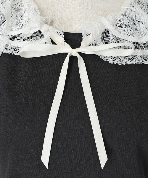 F i.n.t（フィント）の「レースフリル衿カットトップス　夏服【1枚で快適】/ fint　フィント（Tシャツ/カットソー・レディース・ピンクベージュ/ブラック・FREE）」の15枚目の写真