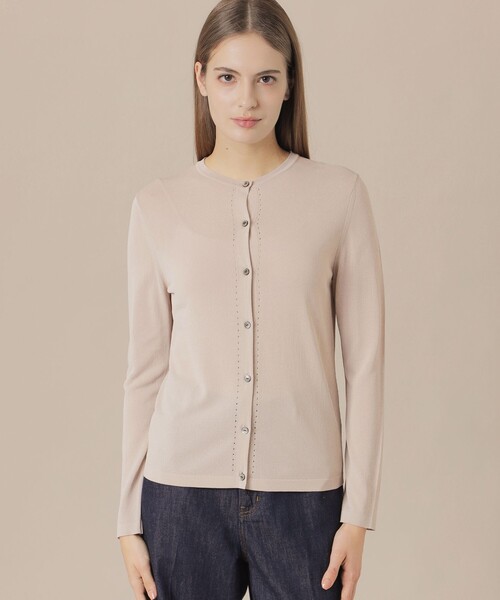 MACKINTOSH LONDON(マッキントッシュ ロンドン)の「クールレーヨンカーディガン(カーディガン/ボレロ・レディース・ネイビー/ホワイト系その他/レッド系その他3/グリーン・38/40)」の2枚目の写真