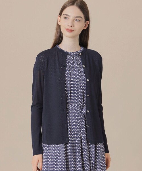 MACKINTOSH LONDON(マッキントッシュ ロンドン)の「クールレーヨンカーディガン(カーディガン/ボレロ・レディース・ネイビー/ホワイト系その他/レッド系その他3/グリーン・38/40)」の4枚目の写真