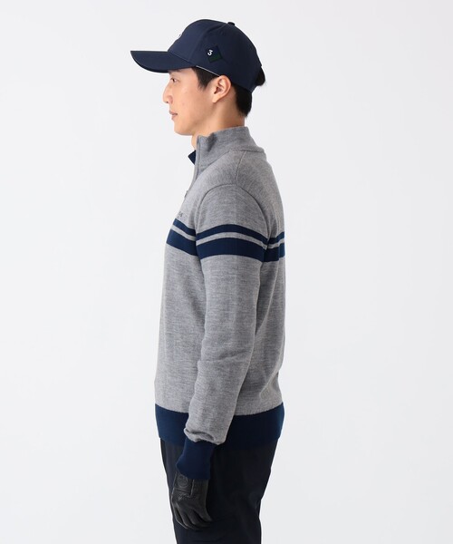 セール】PURPLE LABEL / ハーフジップ ボーダー ニット（ニット