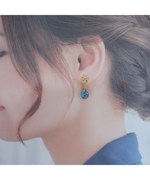 tone（トーン）の「【R】818 ジルコニアフラワー×かすみ草ピアス(MA)（ピアス（両耳用）・レディース・グリーン・FREE）」の6枚目の写真