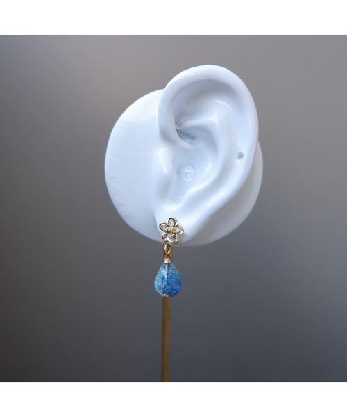 tone（トーン）の「【R】818 ジルコニアフラワー×かすみ草ピアス(MA)（ピアス（両耳用）・レディース・グリーン・FREE）」の7枚目の写真