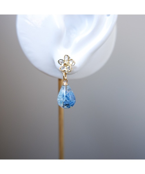 tone（トーン）の「【R】818 ジルコニアフラワー×かすみ草ピアス(MA)（ピアス（両耳用）・レディース・グリーン・FREE）」の8枚目の写真