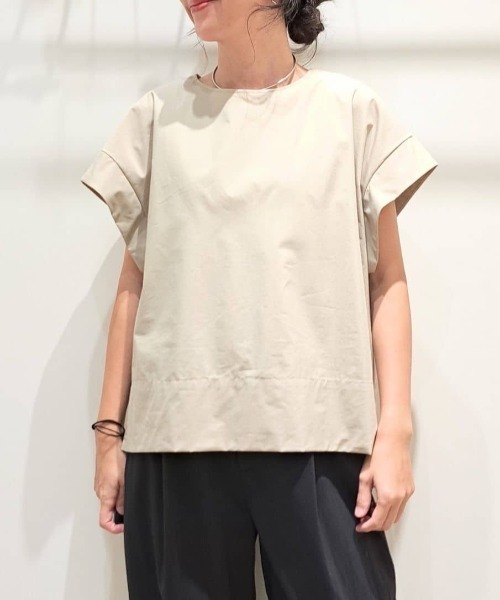 human woman(ヒューマンウーマン)の「◆【撥水・ストレッチ】コットンポリエステルウェザーストレッチフレンチスリーブプルオーバー(シャツ/ブラウス・レディース・グレー系その他/ベージュ系その他2・MEDIUM)」の20枚目の写真