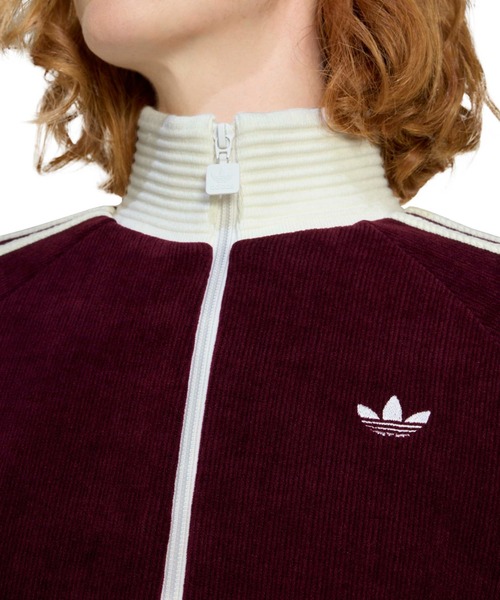 adidas(アディダス)の「adidas VELOUR KNIT TRACK TOP / アディダス ベロア ニット トラック トップ(その他アウター・レディース・バーガンディー・L/M/S)」の2枚目の写真
