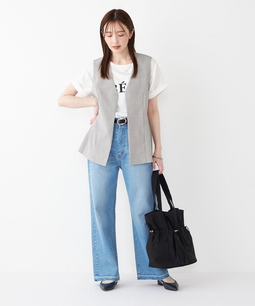SHIPS シップス　ナイロン×レザー　トートバッグ　A4収納　肩掛け　大容量 SHIPS（シップス）の「【WEB限定】チャーム付き A4 ナイロン