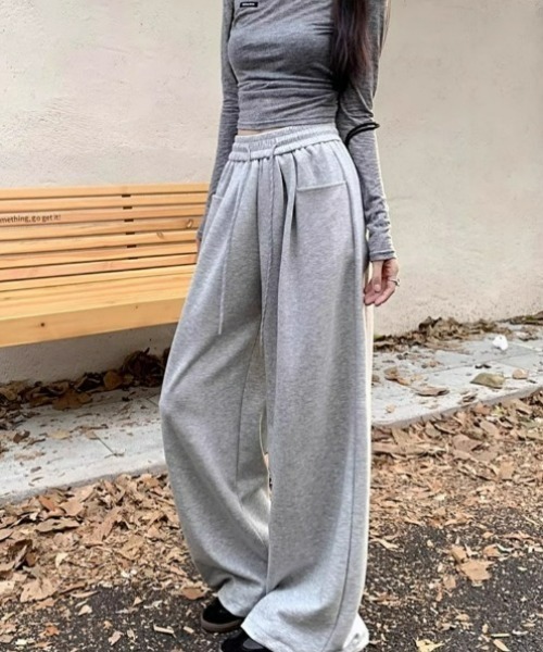 セール】【NuNuNa】《低身長向け》ドロストイージーワイドスウェット