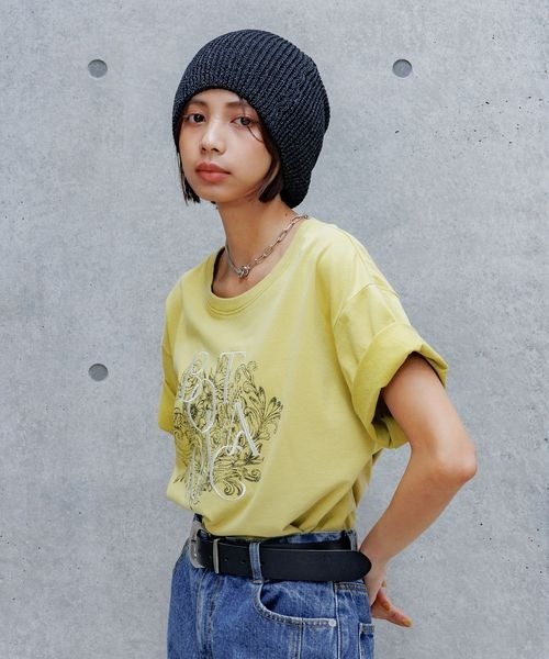 PAGEBOY（ページボーイ）の「ボタニカルシシュウＴシャツ（Tシャツ/カットソー・レディース・チャコールグレー/グリーン系その他4/ベージュ系その他・FREE）」の20枚目の写真
