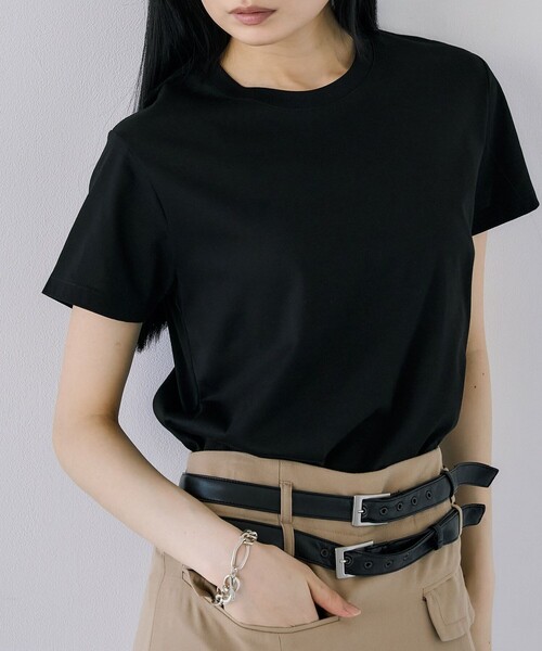 tシャツ スリーククルーTEE｜ウォッシャブル/半袖/Tシャツ/夏服/オフィスカジュアル レディース スリーククルーTEE｜ウォッシャブル/半袖/Tシャツ/夏服/オフィス