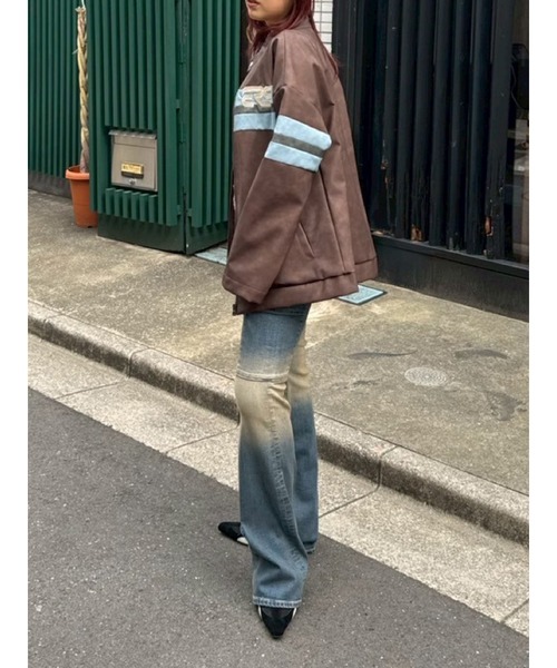 新品未使用✨エヴリス 　【WEB限定】カラーボアブルゾン　グリーン　ライダース 新品未使用✨エヴリス 【WEB限定】カラーボアブルゾン グリーン