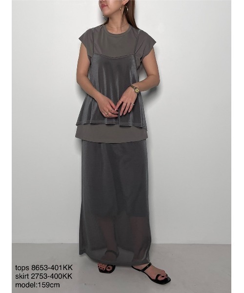 tシャツ 「 CHIGNON / シニヨン 」ベロアメッシュキャミプルオーバー レディース メンズ CHIGNON / シニヨン 】ベロアメッシュキャミプルオーバー（T