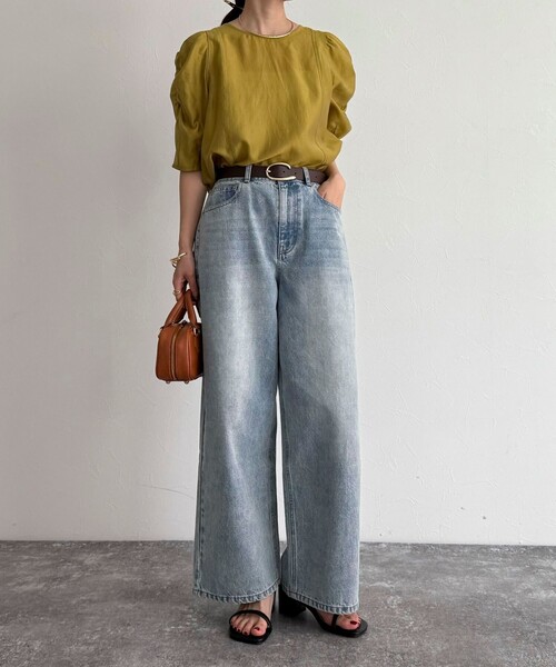 fredy emue（フレディエミュ）の「2WAYシアー袖ボリュームブラウス（シャツ/ブラウス・レディース・ブラック/オフホワイト/ベージュ/イエロー・38）」の5枚目の写真