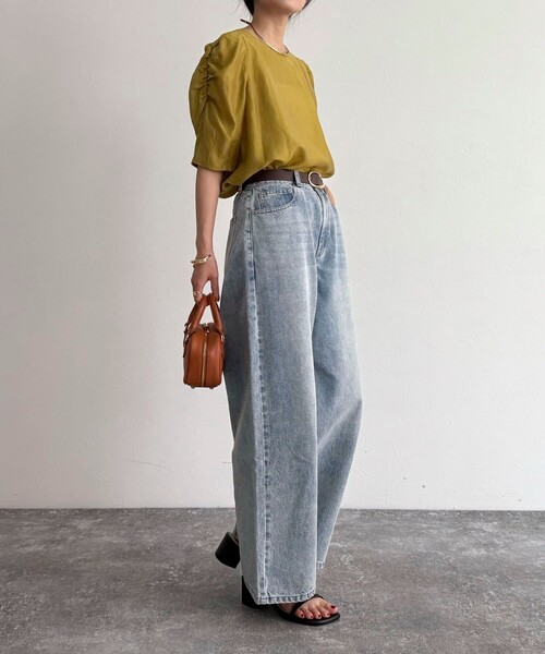 fredy emue（フレディエミュ）の「2WAYシアー袖ボリュームブラウス（シャツ/ブラウス・レディース・ブラック/オフホワイト/ベージュ/イエロー・38）」の7枚目の写真