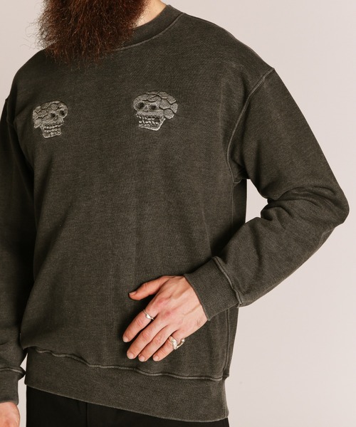 schott(ショット)の「Schott/ショット/PIGMENT SKULL AND SNAKE CREW SWEAT/ピグメント スカル アンド スネーク クルースウェット(スウェット・メンズ・レッド/ブルーグレー/ブラック・2XL/XL/L/M)」の18枚目の写真