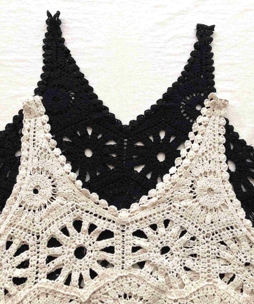 Q（キュー）の「クロシェレースワンピース（ワンピース・レディース・アイボリー/ブラック・MEDIUM）」の6枚目の写真