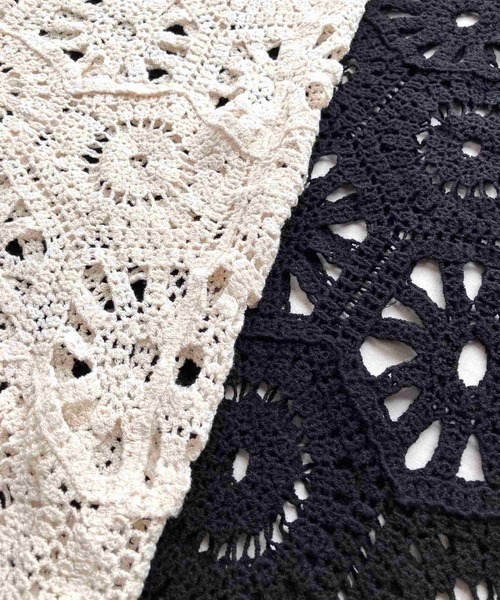 Q（キュー）の「クロシェレースワンピース（ワンピース・レディース・アイボリー/ブラック・MEDIUM）」の8枚目の写真