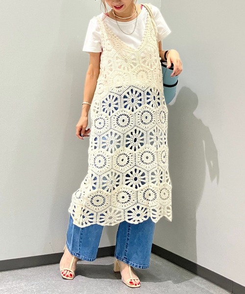 SALE *maje* クロシェパネルワンピース クロシェ切り替えワンピース（ワンピース）｜KOH.style（コース