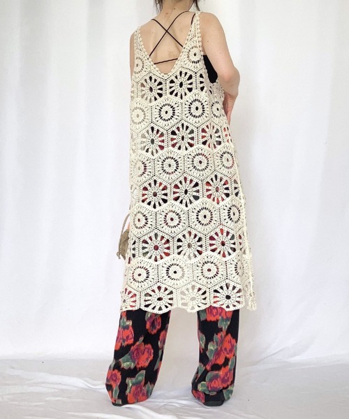 Q（キュー）の「クロシェレースワンピース（ワンピース・レディース・アイボリー/ブラック・MEDIUM）」の22枚目の写真