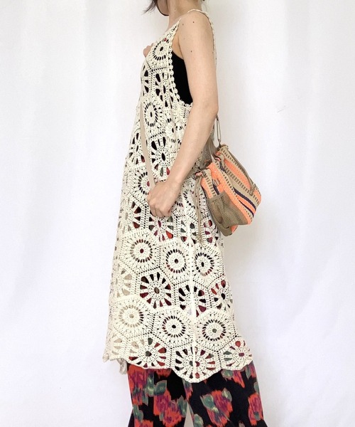 Q（キュー）の「クロシェレースワンピース（ワンピース・レディース・アイボリー/ブラック・MEDIUM）」の20枚目の写真