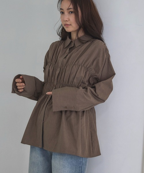 feepur（フェピュール）の「シャーリングアソートオーバーシャツ（シャツ/ブラウス・レディース・ブラウン/ブルー/グレー・MEDIUM）」の16枚目の写真