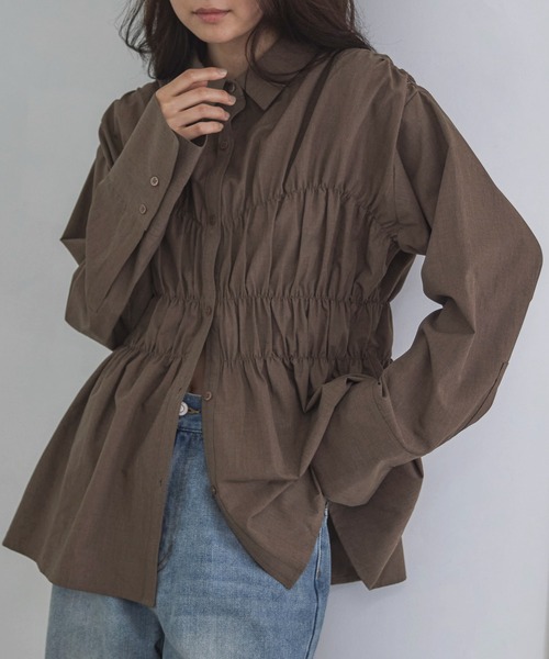 feepur（フェピュール）の「シャーリングアソートオーバーシャツ（シャツ/ブラウス・レディース・ブラウン/ブルー/グレー・MEDIUM）」の17枚目の写真