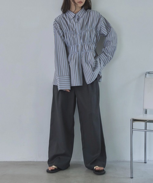 feepur（フェピュール）の「シャーリングアソートオーバーシャツ（シャツ/ブラウス・レディース・ブラウン/ブルー/グレー・MEDIUM）」の18枚目の写真