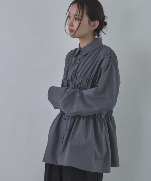 feepur（フェピュール）の「シャーリングアソートオーバーシャツ（シャツ/ブラウス・レディース・ブラウン/ブルー/グレー・MEDIUM）」の8枚目の写真