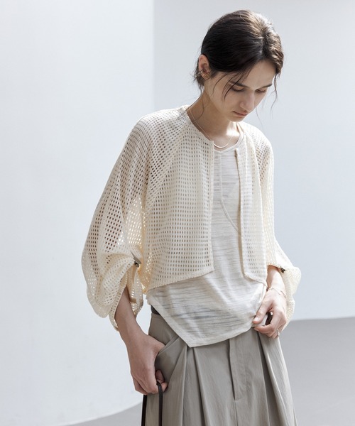 tageechita(タジチタ)の「【tageechita】シアーカットワーク ショートボレロ(カーディガン/ボレロ・レディース・ライトベージュ・S/M)」の22枚目の写真